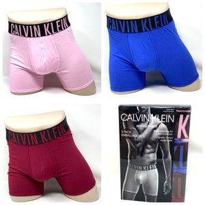 🎄SALE🎄 Calvin Klein Icon 3 Pack Mens Cotton Stretch Boxer Brief Pink Red Blue